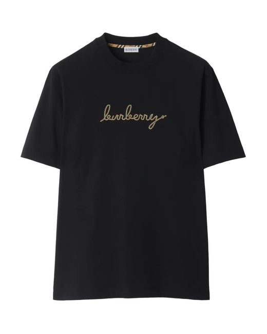 Burberry Black Cotton T-Shirt for men