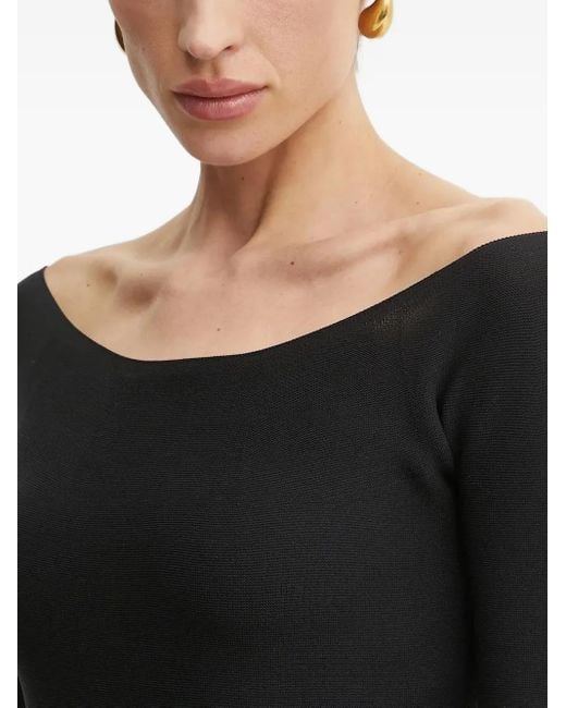 Liviana Conti Black Boat-Neck Bell-Sleeve Maxi Dress