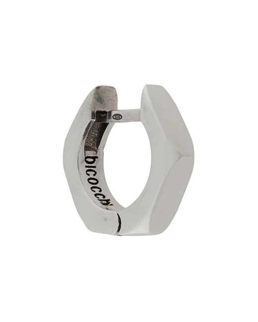 Emanuele Bicocchi Metallic Singular Hexagonal Hoop Earring