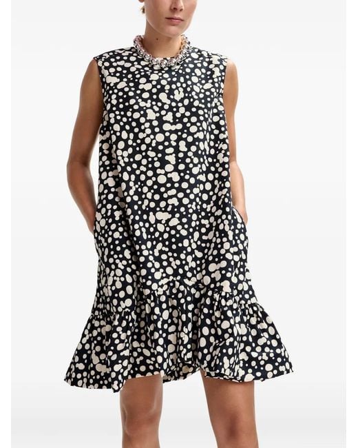 Essentiel Antwerp White Open-Back Ruffled Mini Dress