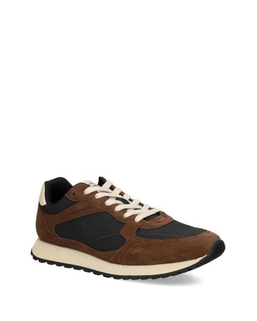 Tommy Hilfiger Brown Suede Leather Panel Sneakers for men