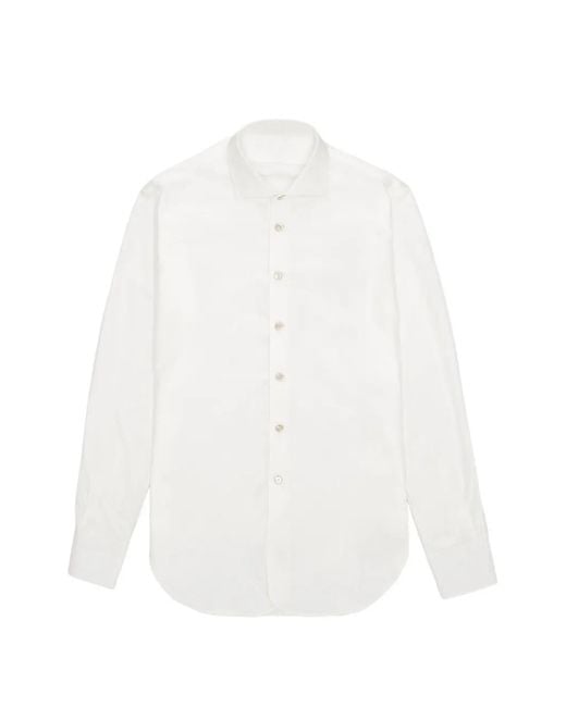 Fortela White Button Cotton Shirt for men