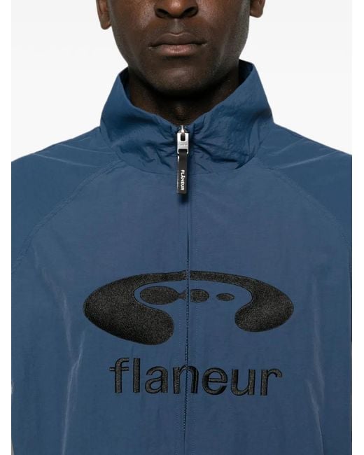 flâneur Blue Music Logo-Embroidered Track Jacket for men