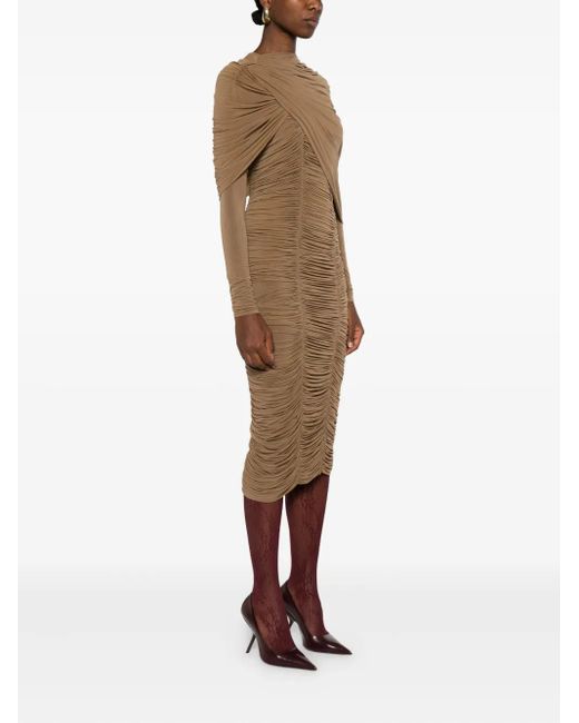 Magda Butrym Natural Draped Midi Dress