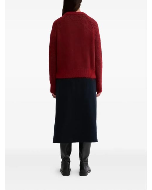 Aspesi Red V-Neck Sweater