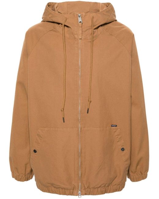 Carhartt Brown Madock Canvas Hooded Jacket for men