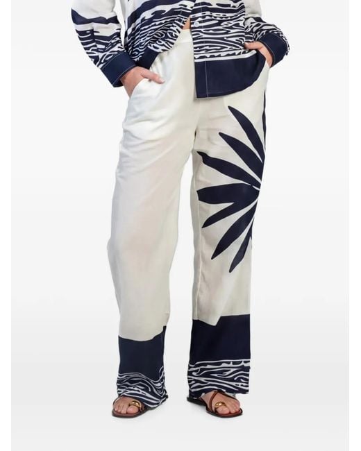 Diarrablu Blue Tova Graphic-Print Trousers