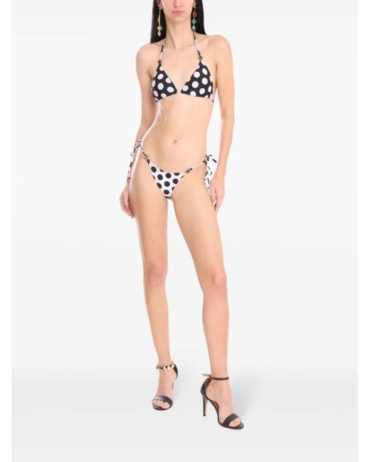Amir Slama White Polka Dot-Print Bikini
