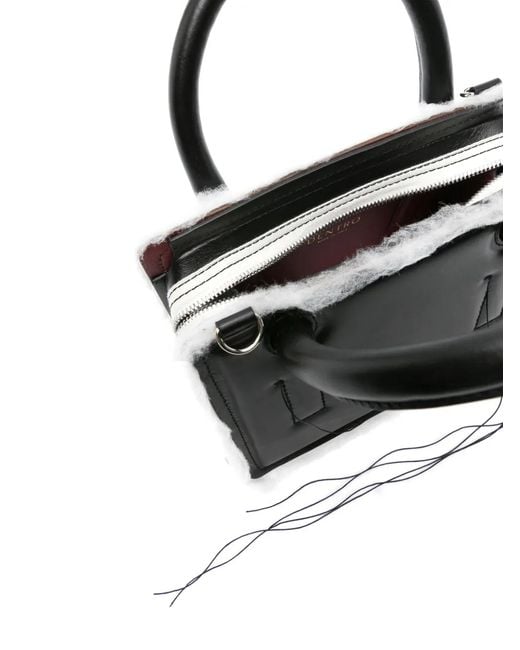 Dentro Black Mini Otto Leather Tote Bag