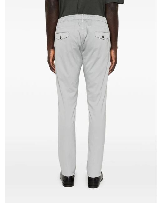 Eleventy Gray Drawstring-Waist Trousers for men