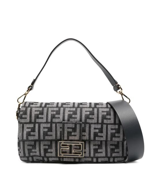 Bolso shopper Baguette con logo Fendi de color Black