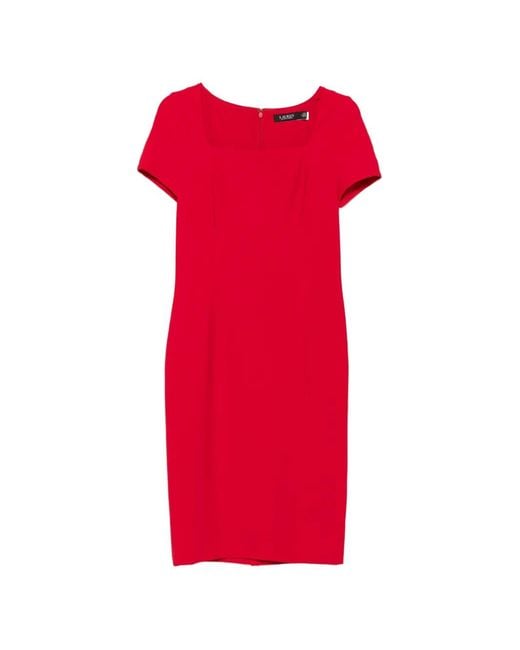 Ralph Lauren Red Drasey Short-Sleeve Dress