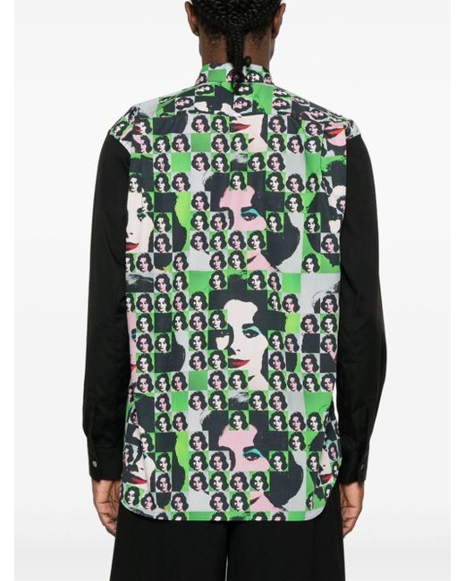 Camisa con estampado pop-art Comme des Garçons de hombre de color Green