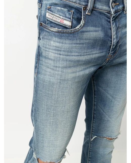 DIESEL Blue Low-Rise Skinny Jeans for men