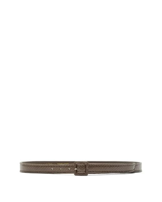 Maliparmi White Embossed Buckle Belt