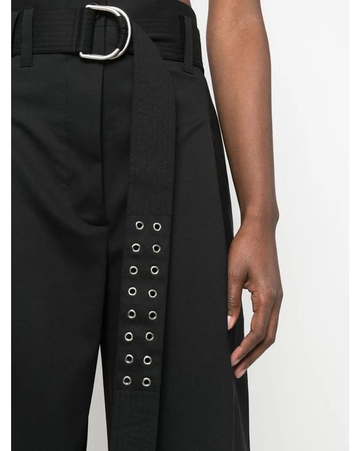Philosophy Di Lorenzo Serafini Black Belted Wide Leg Trousers