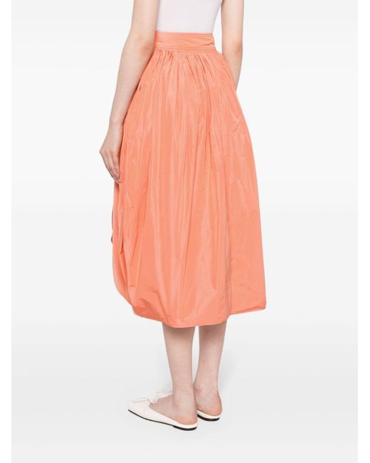Jil Sander Orange Wrap-design High-waisted Midi Skirt