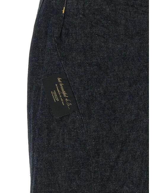 Undercover Black People Have The Power Embroidered Curved-Stitch Jeans for men