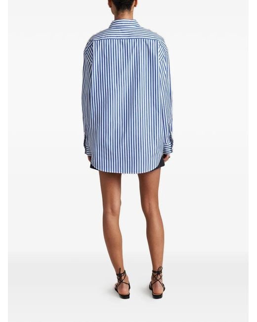 La Ligne Blue Shelby Striped-Pattern Shirt