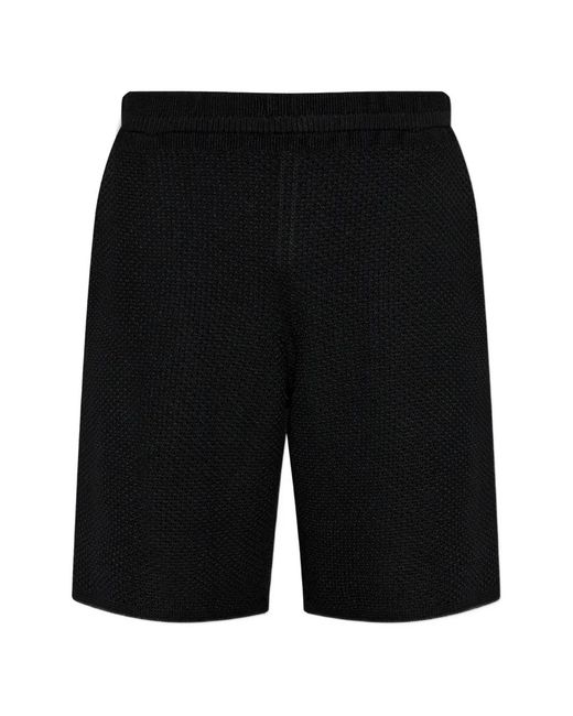 Homme Plissé Issey Miyake Black Textured Shorts for men