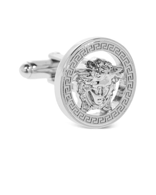 Versace Metallic Medusa Head Round-Shape Cufflinks for men