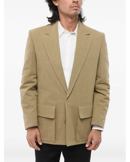 Valentino Garavani Natural Single-Breasted Patch-Pocket Blazer for men