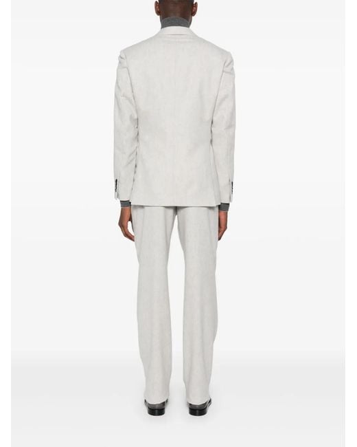 Lardini White Logo-Brooch Suit for men