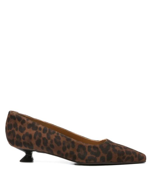 Pedro Miralles レオパード キトゥンヒール パンプス 30mm Brown