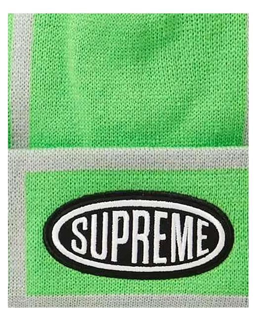 Supreme Green Grid Beanie for men