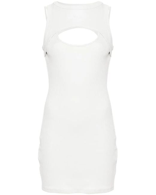 Off-White c/o Virgil Abloh White Cut-Out Ribbed-Knit Dress