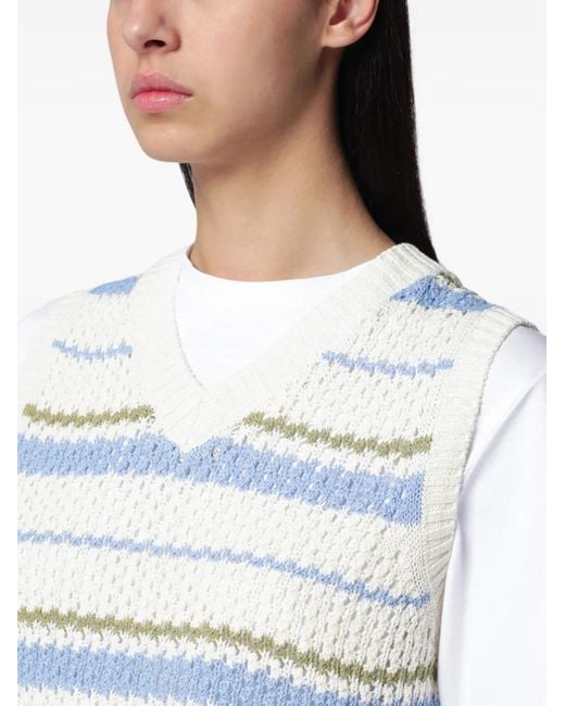 DUNST Gray Striped Chunky-Knit Vest