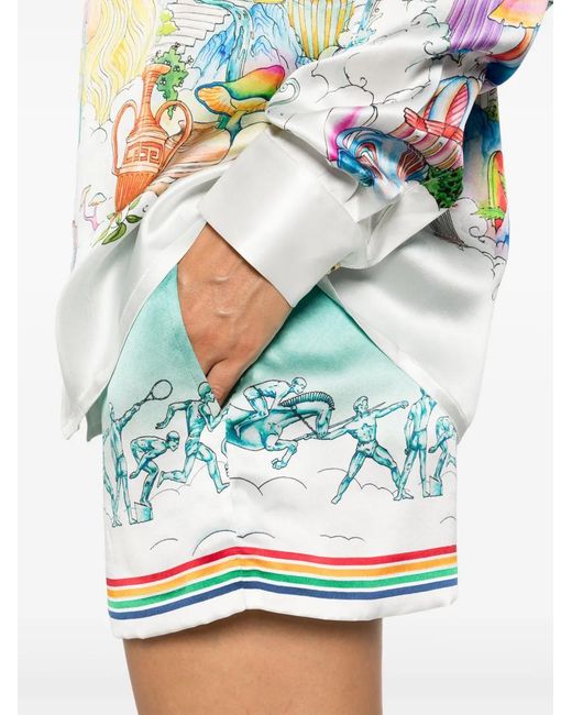 Casablanca Blue La Deesse Du Stade Shorts