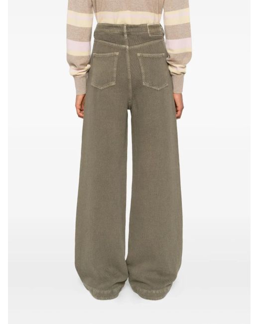 Golden Goose Deluxe Brand Green Drawstring Wide-Leg Jeans