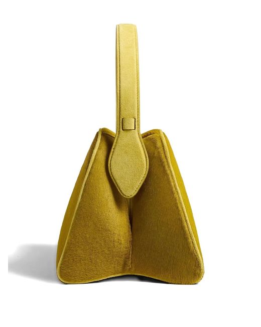 Khaite Yellow Top-Handle Leather Tote Bag