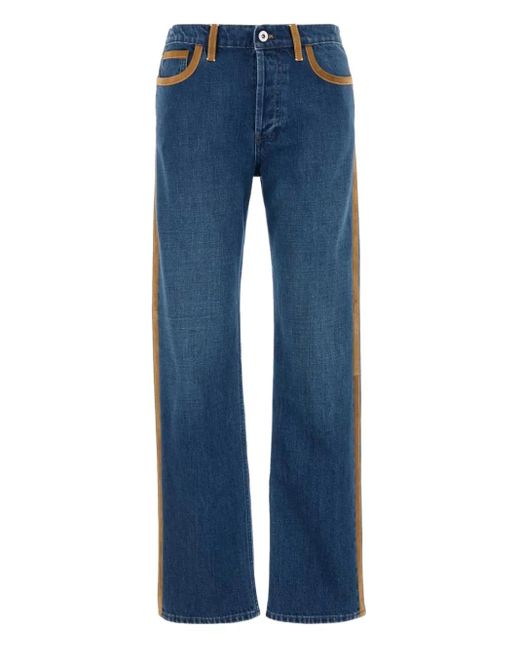 Jean À Détails De Coutures Contrastantes Miu Miu en coloris Blue