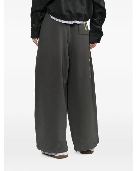 Maison Mihara Yasuhiro Gray Price-Tag Sticker Printed Wide Sweat Pants
