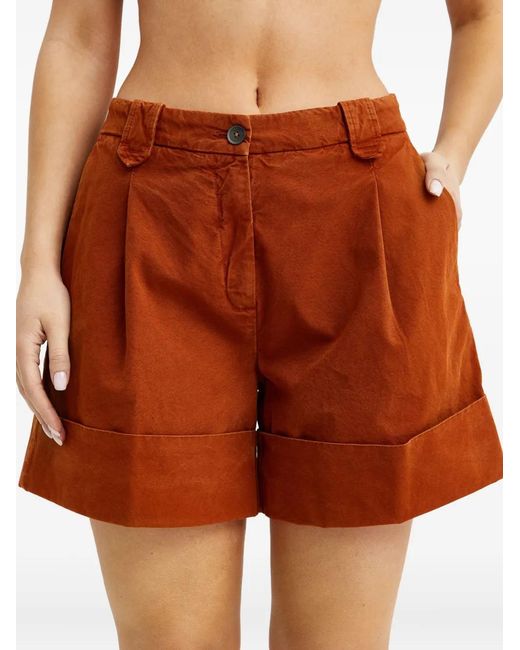 Fay Brown Belt-Loop Shorts
