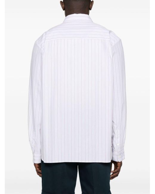 A.P.C. White Malo Striped Cotton Shirt for men