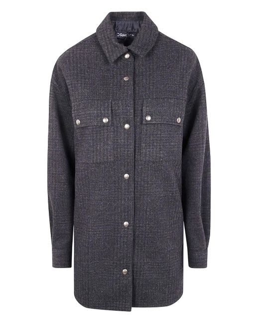 DR. HOPE Blue Button-Fastening Check-Print Jacket