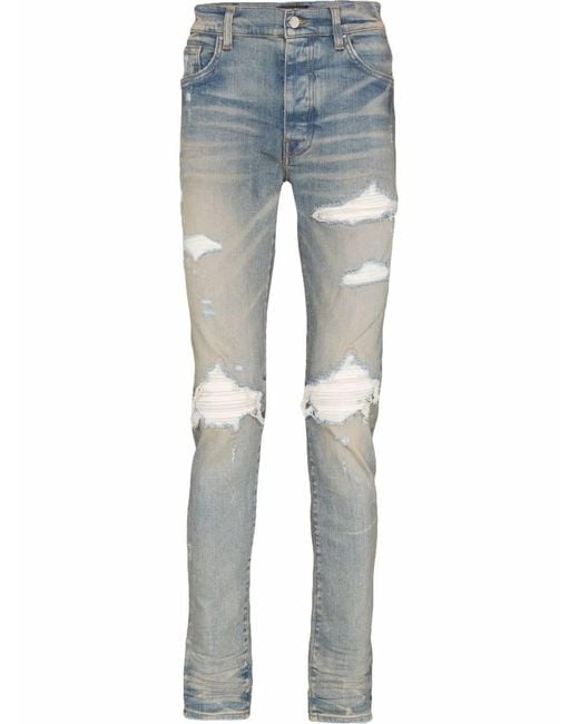 Amiri Blue Mx1 Ultra Suede Skinny Jeans for men