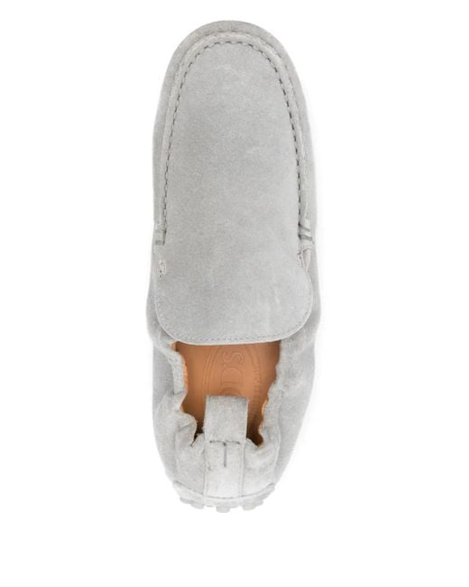 Tod's White Light Calfskin Loafers