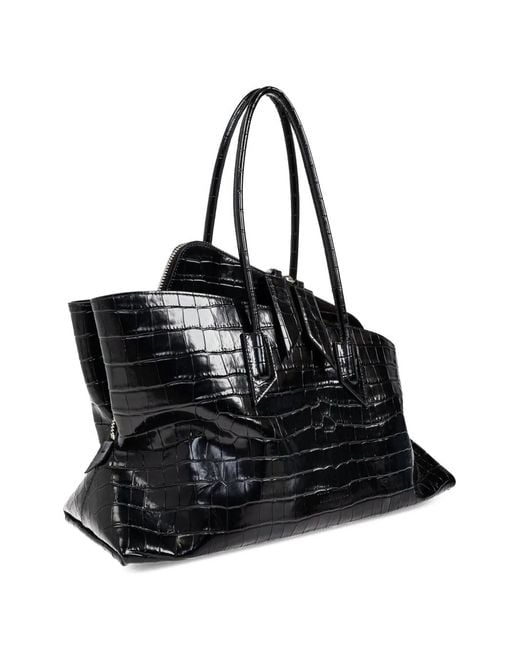 The Attico Black 'La Passeggiata Medium' Tote Bag