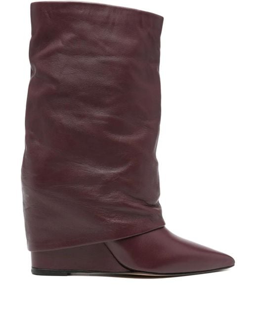 The Seller Purple 90Mm Slouchy Calf-Leather Boots