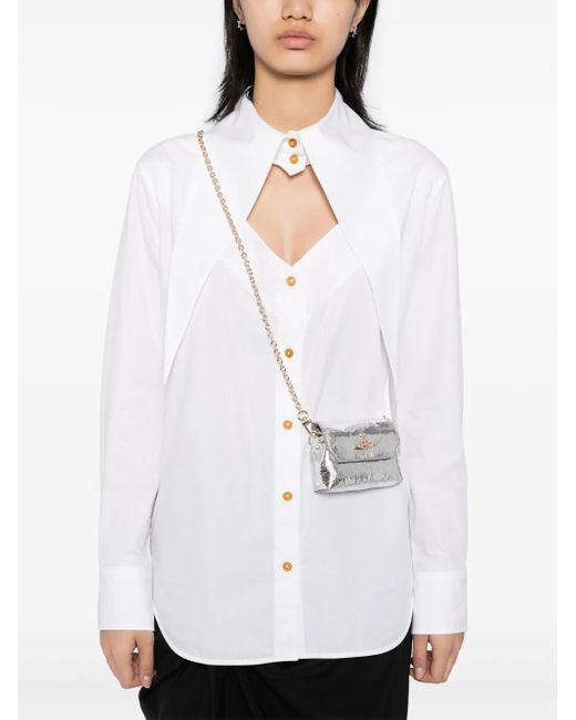 Vivienne Westwood White Nano Pouch Chain Bag