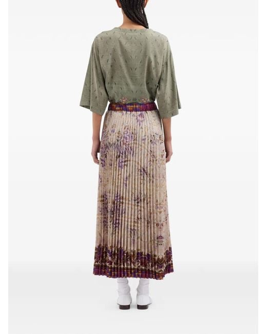 Pierre Louis Mascia Natural Ceto Pleated Maxi Skirt