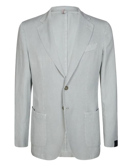 Santaniello Blue Single-Breasted Blazer for men