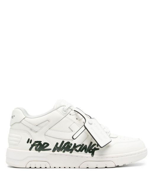 Off-White c/o Virgil Abloh Out Of Office "for Walking" Leren Sneakers in het White voor heren
