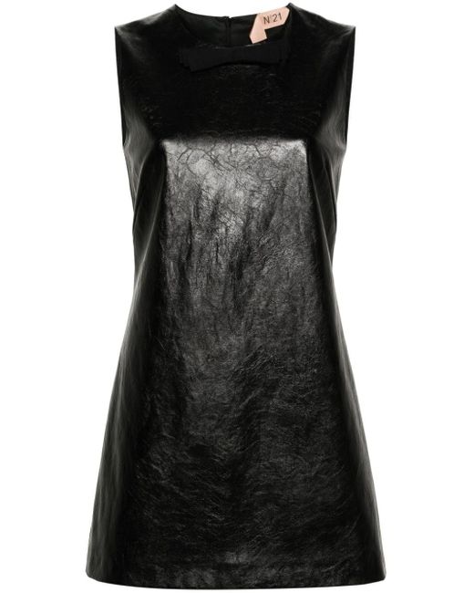 N°21 Black Faux-leather Dress
