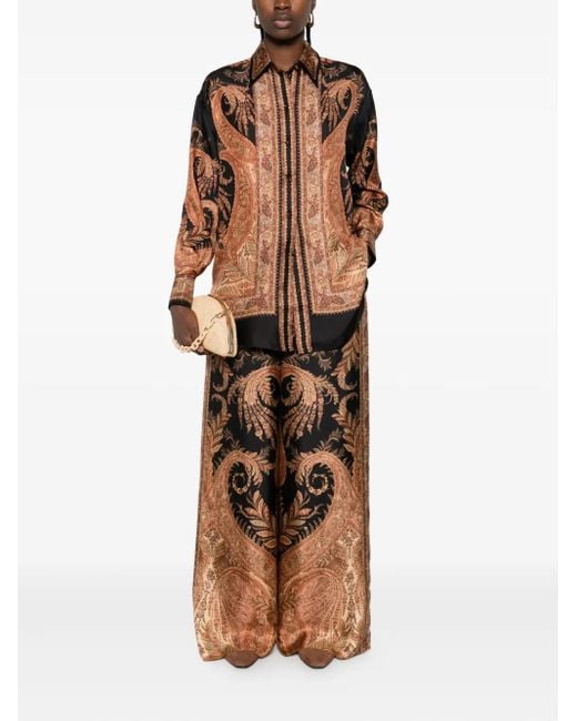 Zimmermann Brown Silk Pants