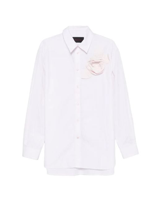 Simone Rocha White Floral-Appliqué Shirt for men